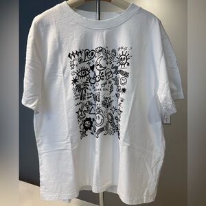 Anine Bing x Iscreamcolour Doodle White Graphic T-Shirt Medium